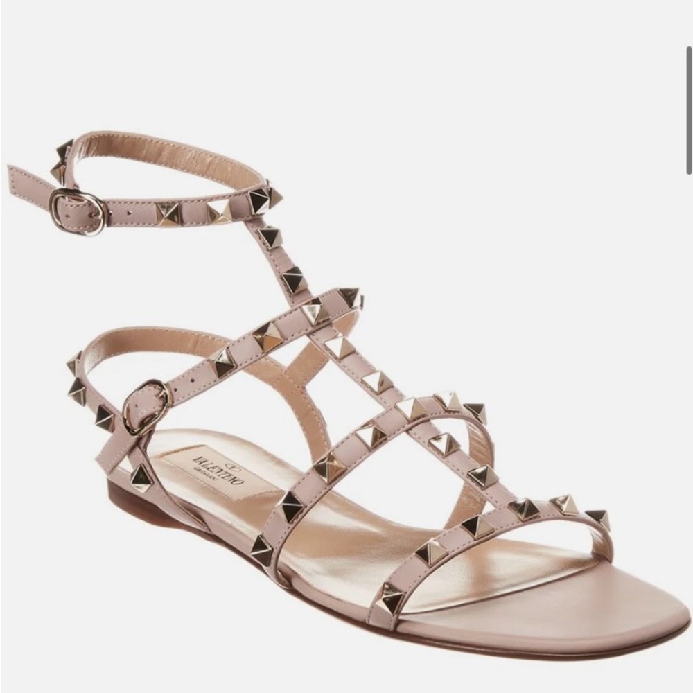 Valentino Rockstud caged leather ankle strapped sandal